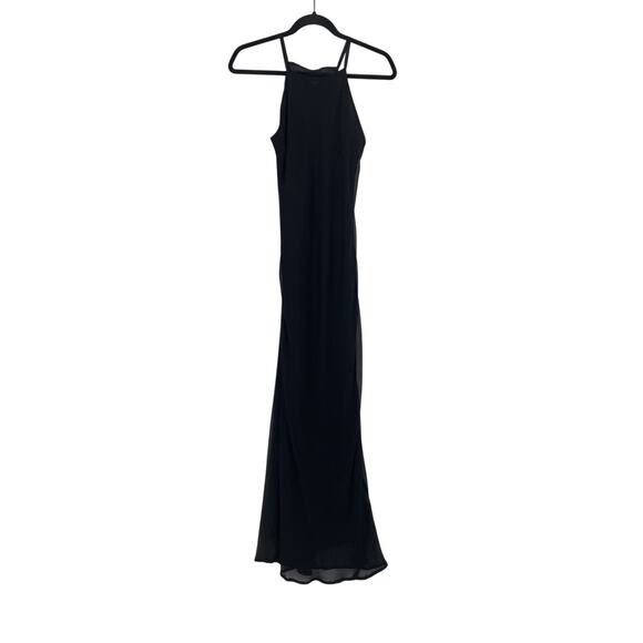 Express Dresses & Skirts - Vintage 90s Express Maxi Dress Womens XXS Black Halter Neck Sheer